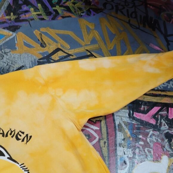 Golden Fox Ramen Tokyo Japan in-house yellow reverse tie-dye hoodie: size small - Picture 10 of 10